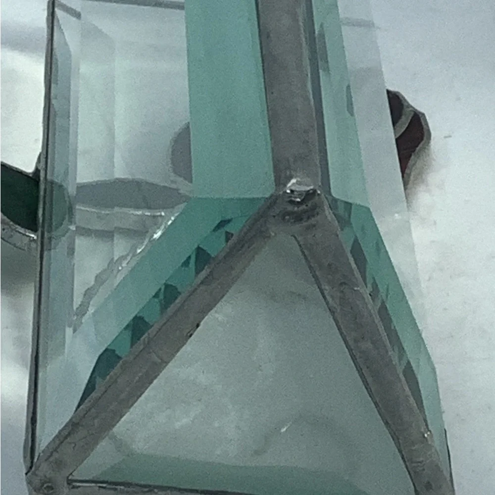 Stained Glass 5” Triangular Vase